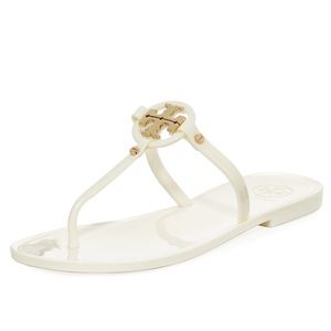 Tory Burch Mini Miller Jelly Sandals Ivory 7